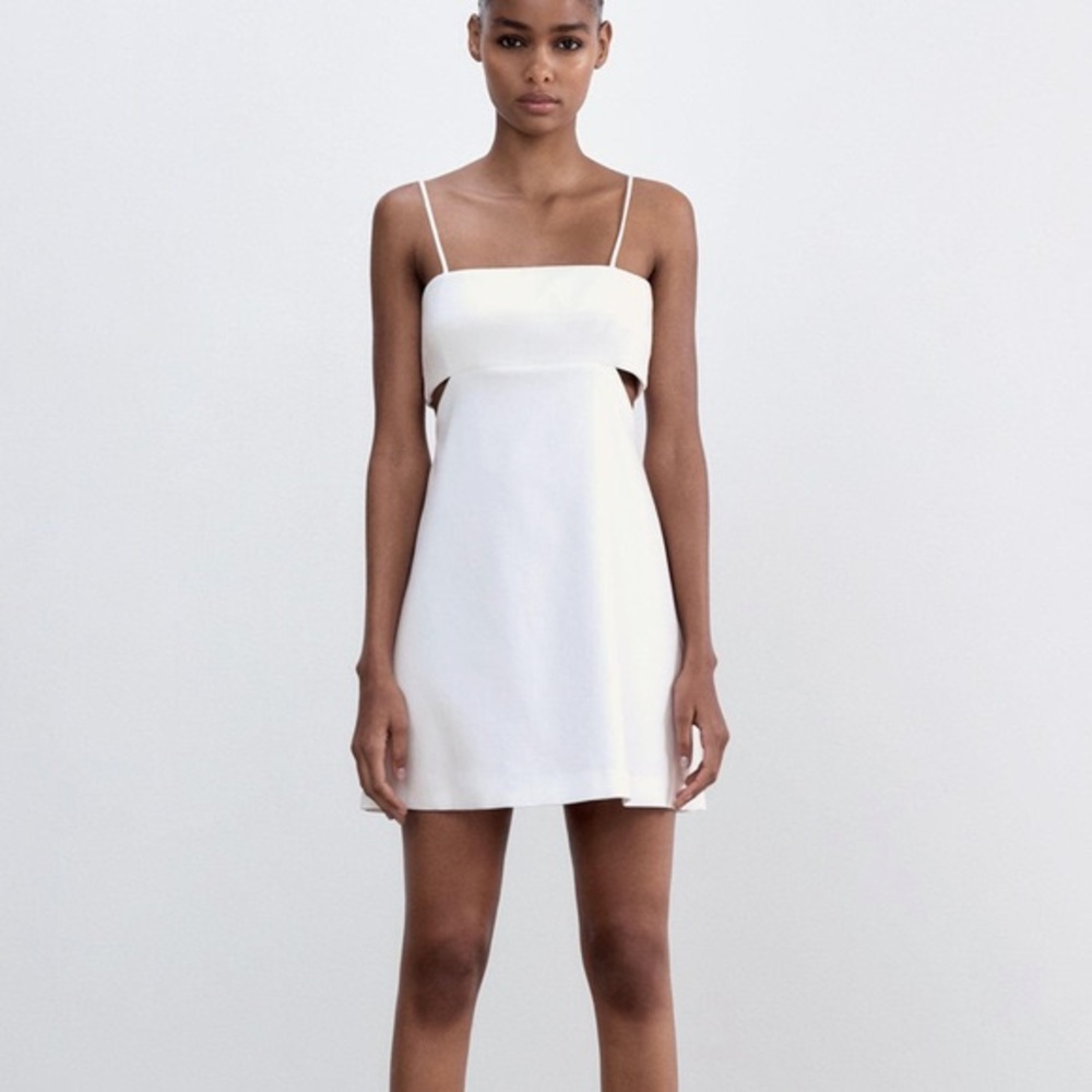 Zara White Dress with Cutouts
